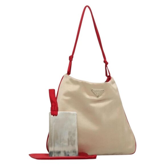 PRADA Hand Bag Satin Beige - Picture 1 of 15